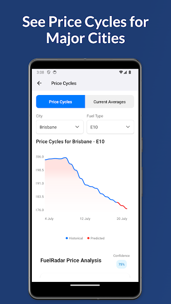 FuelRadar screen viewed at the bowser with the fuel flap open